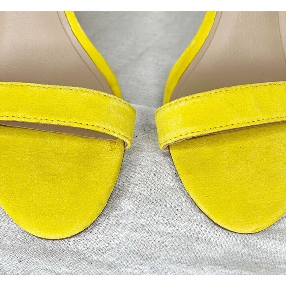 Banana Republic Suede Leather Yellow Heeled Sandals 7.5 - Picture 4 of 9